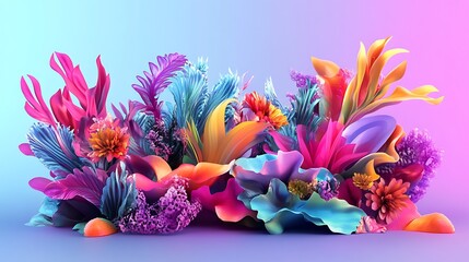 Obraz premium Vibrant Floral Arrangement Digital Artwork Colorful Flowers