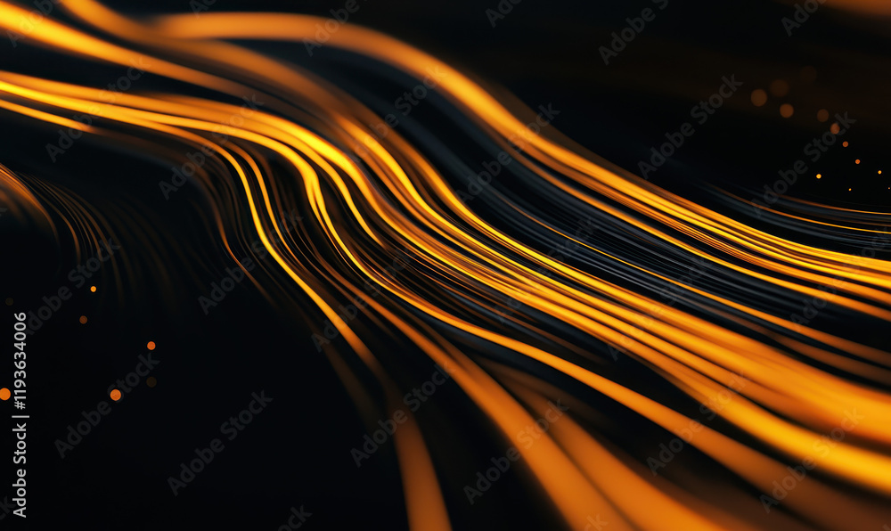 Aufkleber stunning abstract flowing lines with vibrant orange and black gradient design for dynamic visual imp