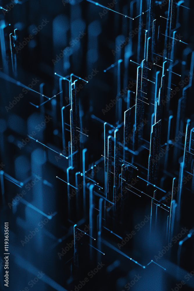 Poster exploring futuristic digital landscapes: a deep dive into advanced cyber architecture and network de