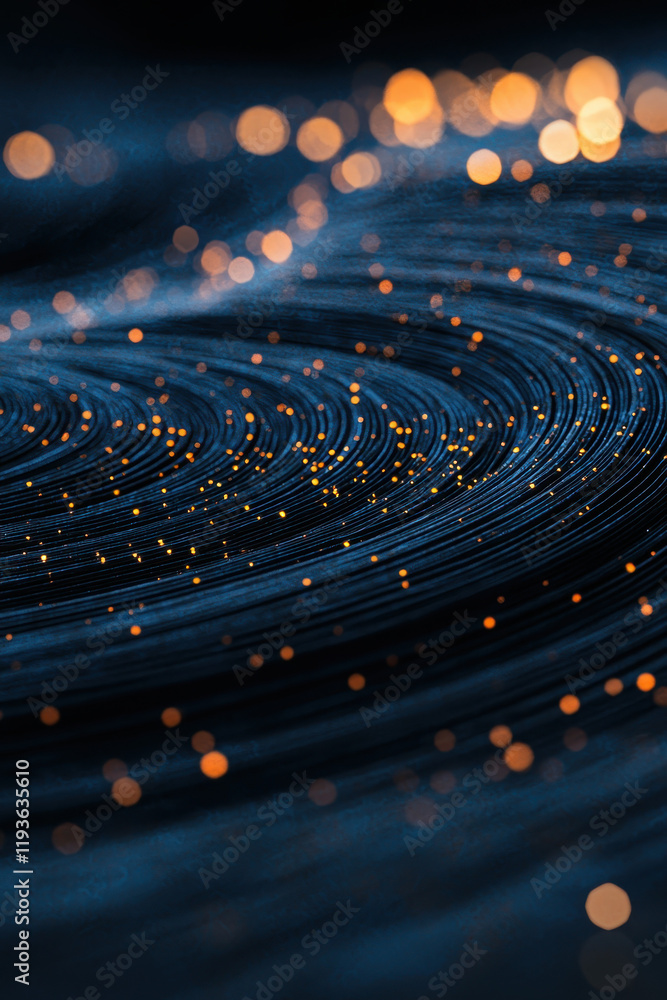 Poster abstract digital swirls of light and texture illustrating futuristic technology concepts with bokeh 