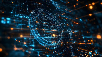 Abstract Digital Network Data Visualization Design