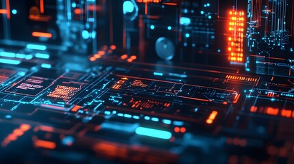 Abstract Futuristic Technology Interface Display