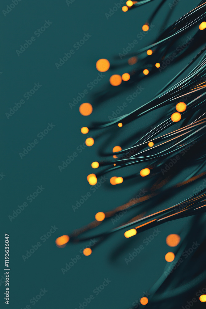 Aufkleber dynamic fiber optic strands illuminating modern data connectivity and speed in the digital age