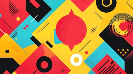 Obraz premium Abstract Geometric Design Featuring Vibrant Colors and Shapes