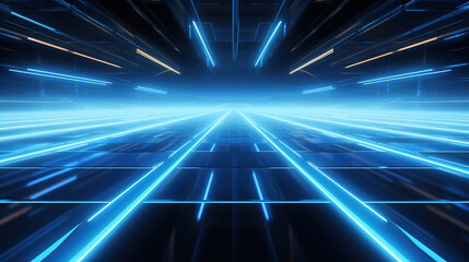 Obraz premium Abstract Futuristic Neon Tunnel Design
