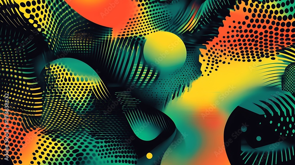 Poster abstract colorful swirling patterns design