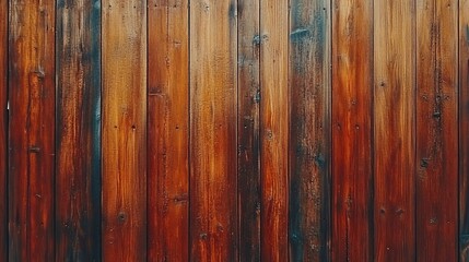 Naklejka premium Wooden wall featuring a rich texture with warm brown and blue tones under natural light