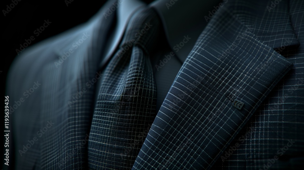 Poster sophisticated business background featuring soft abstract suit and tie shapes for branding space