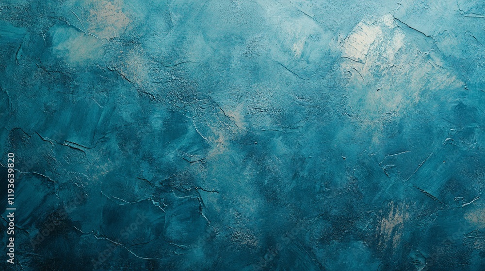 Poster artistic textured surface in shades of blue, creating a serene and calming backdrop