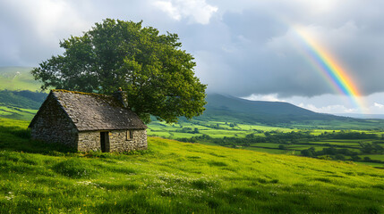 rainbow in the mountains