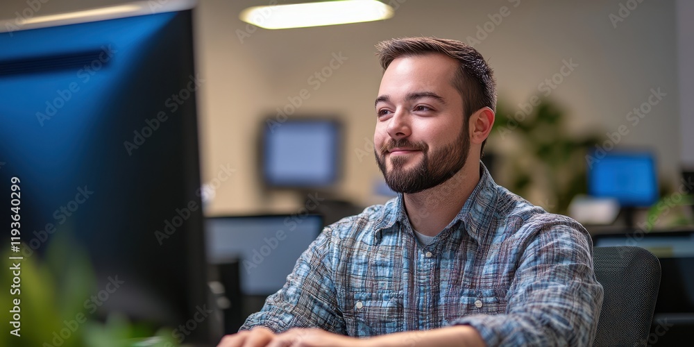 Poster troubleshooting technical issues by it support technician in office environment for effective softwa