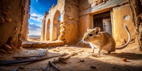 Mongolian Gerbil in Abandoned Desert Outpost: Urban Exploration Photography
