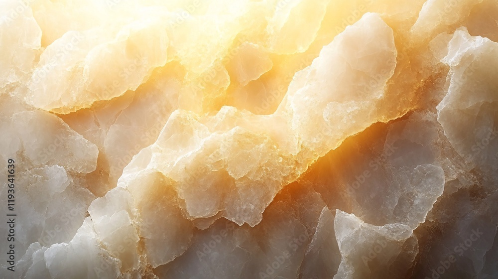 Poster natural stone texture illuminated by soft light with warm tones in a serene setting