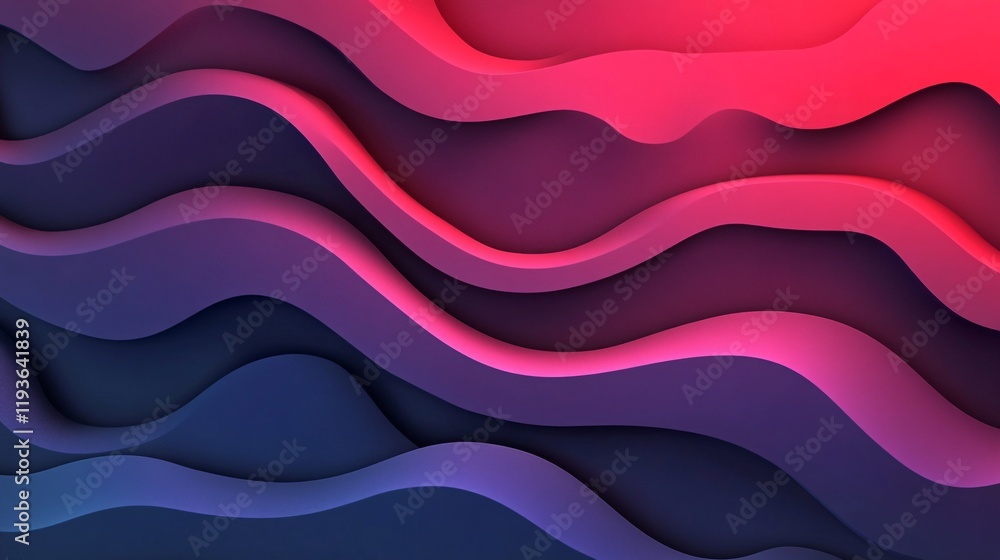 Poster colorful abstract waves create a dynamic visual experience in digital art