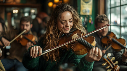 woman playing violin