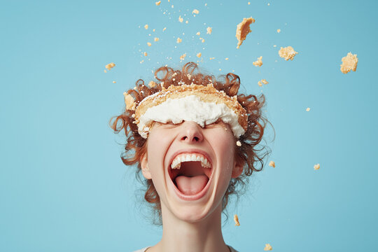 A pie to the face - a funny moment captured on camera
