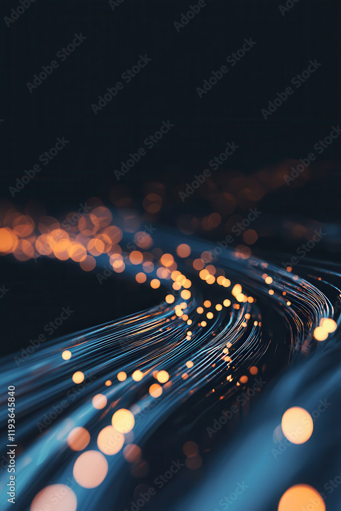 Aufkleber exploring the dynamic flow of fiber optics: illuminating the future of high-speed technology and con
