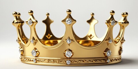 Gold crown isolated. Golden crown on white background