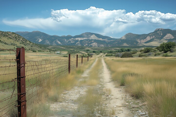 Fototapeta premium Protecting wildlife corridors along tranquil mountain trails in expansive fields