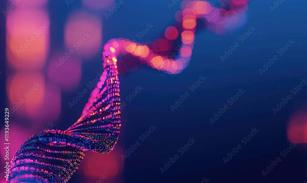 Poster vivid representation of dna structure in biotechnology: exploring genetic helix patterns through abs