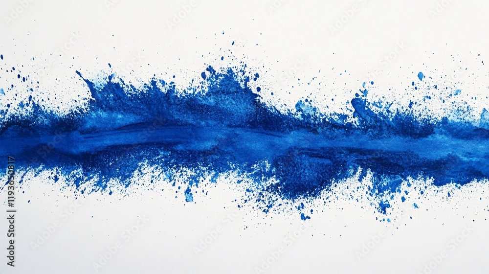 Poster abstract blue paint splatter showcasing vibrant color and dynamic textures in art
