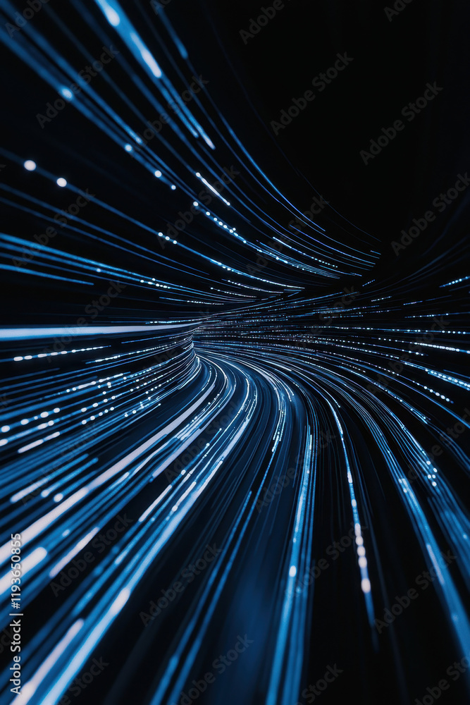 Aufkleber dynamic digital light trails illustrating fast-paced data flow and connectivity in modern technology