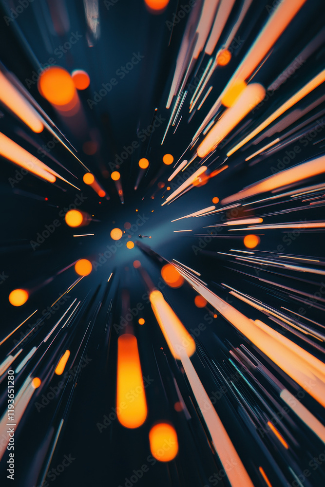 Poster dynamic technology explosion: explore abstract patterns featuring glowing neon lines and vibrant ene