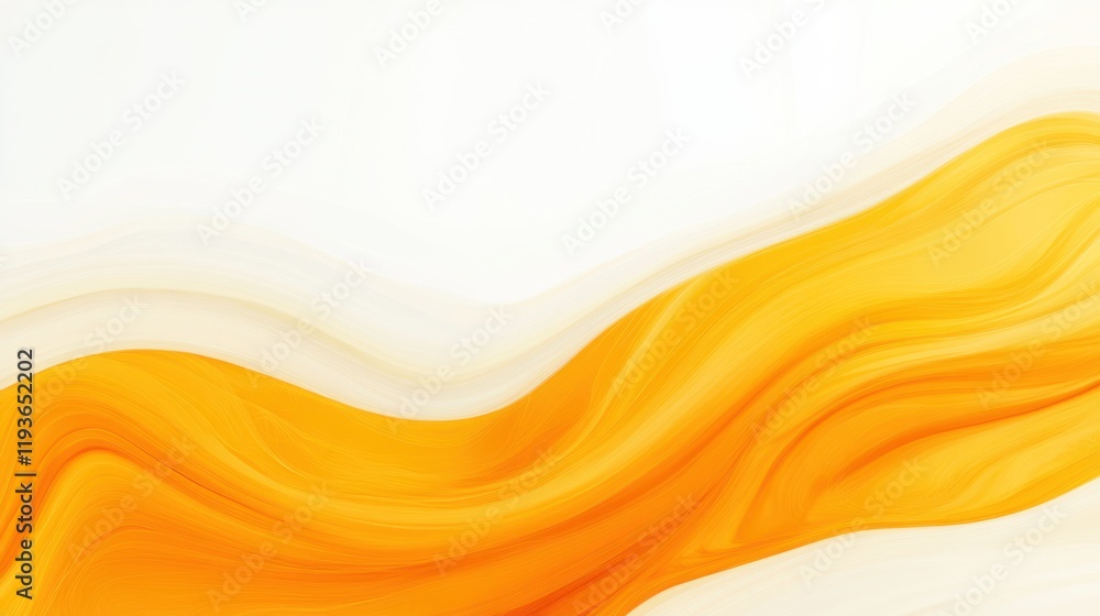 Aufkleber abstract wave background with soft curves and warm yellow tones on a light cream surface for creativ
