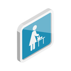 3D Isometric Flat Vector Set of Restroom Signs, Wasthroom Pictograms. Item 5