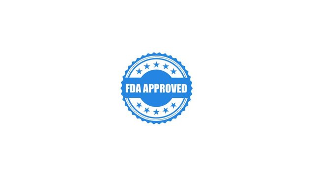 Fda approved stamp animation, FDA approved label motion graphics.