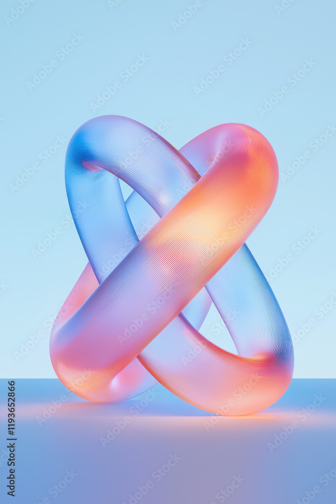 Poster abstract 3d gradient loop with fluid elegance and vibrant colors for modern design inspiration