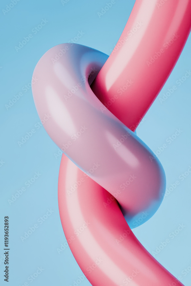 Poster vibrant abstract twisted design with soft pastel colors and smooth shapes in modern visual art style