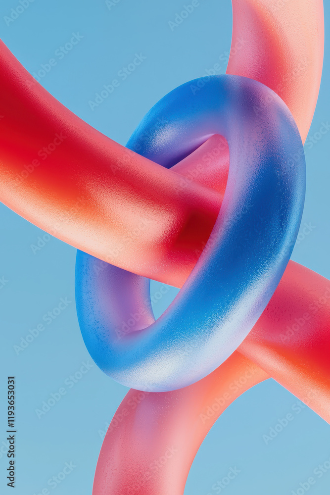 Poster vibrant abstract design with intertwined colorful shapes and dynamic patterns: a modern visual art e