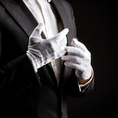 mains d'un magicien avec des gants en ia