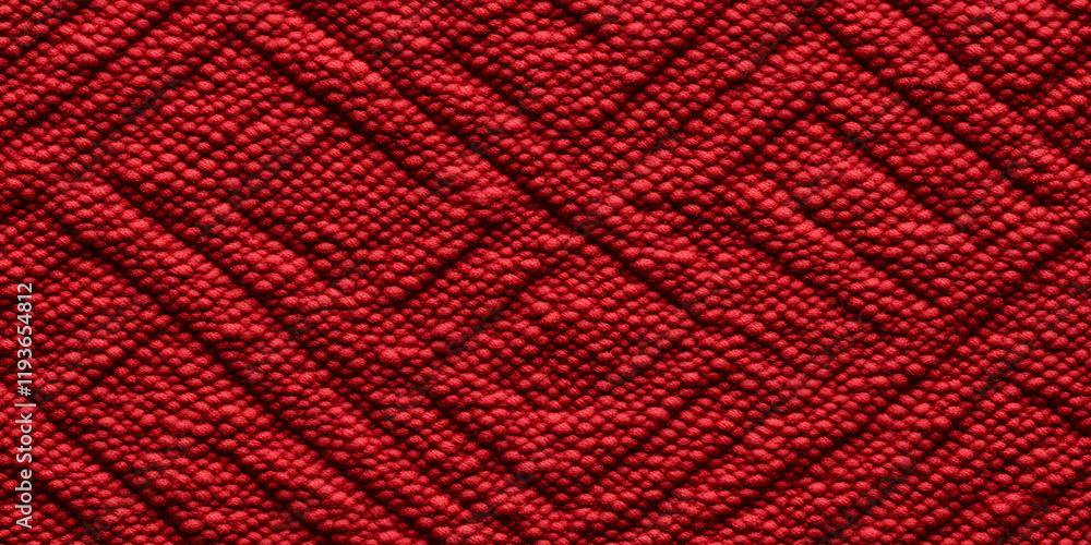 Poster close-up of textured red fabric. intricate woven pattern with a rich, deep color.