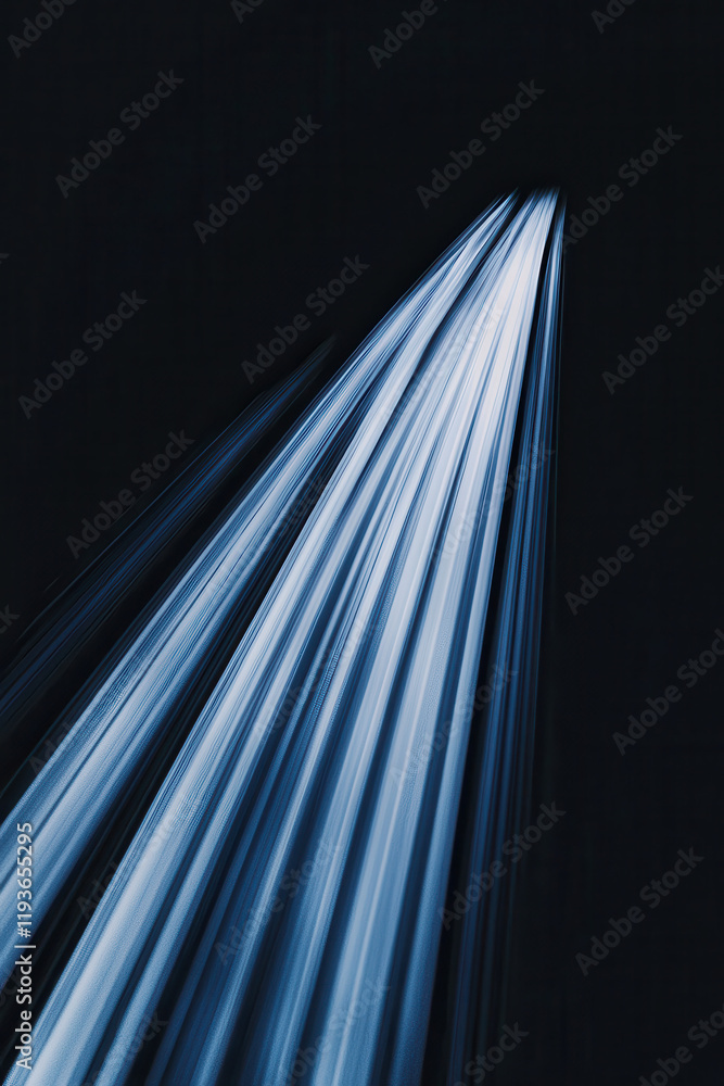 Poster dynamic abstract light beams: exploring the intersection of technology and motion in digital blue en