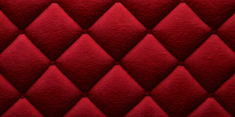 Fototapeta premium Deep red tufted upholstery texture. Rich, luxurious diamond pattern. Perfect for backgrounds or design projects.