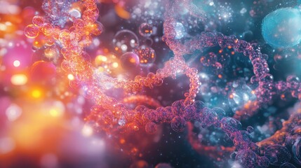 Obraz premium Quantum computing in healthcare, visualized with quantum algorithms processing genetic data to find new treatments