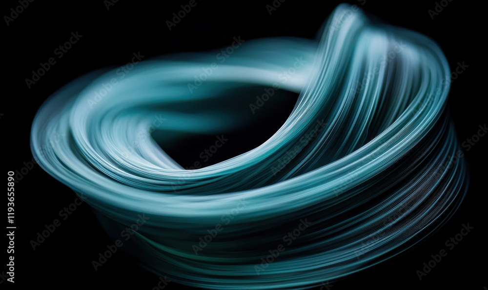 Poster dynamic abstract swirl in blue: capturing motion and elegance with fluid, minimalist design and vibr