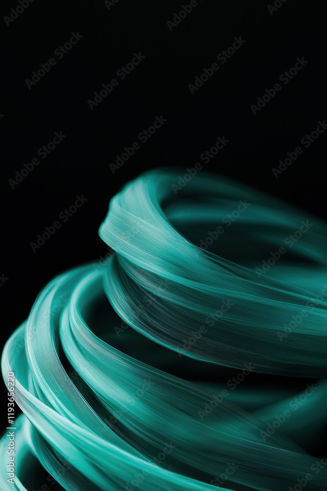 Aufkleber dynamic turquoise swirl: a captivating abstract design with flowing curves and energetic lines in co