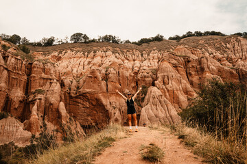 Red rocky slopes Rapa Rosie is a protected geological and floristic reservation area near Sebes...