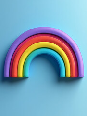 Colorful rainbow arch on a blue background