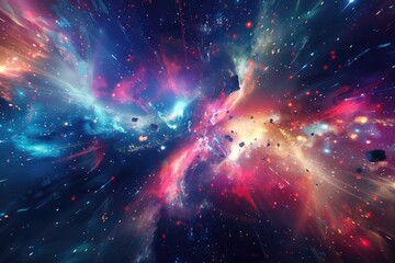 Abstract flight in space hyper jump illustration