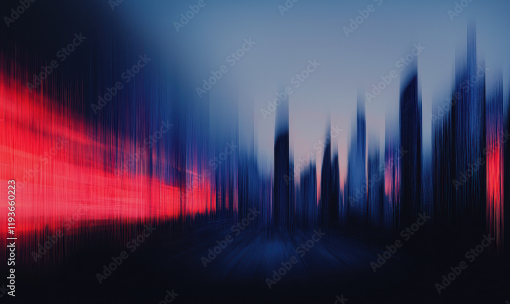Aufkleber dynamic cityscape with neon highlights: an abstract view of urban skyline architecture at twilight