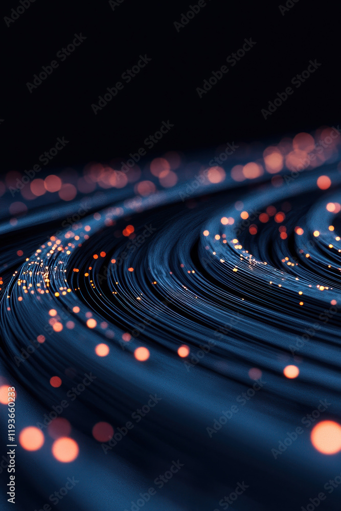 Aufkleber dynamic flow of light and data through fiber optic cables representing high-speed technology and dig