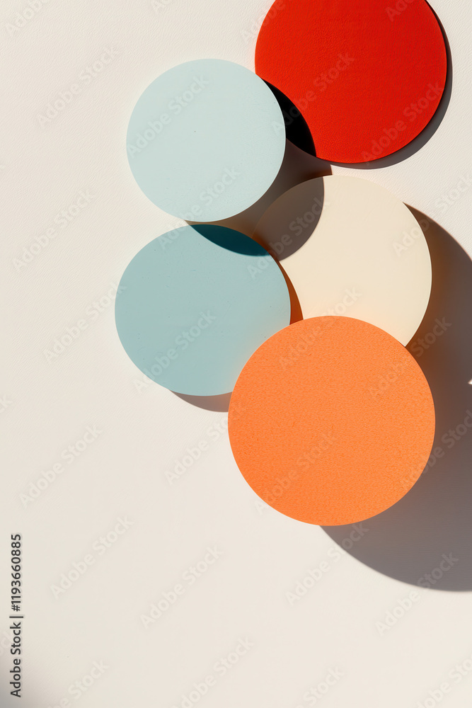 Aufkleber contemporary geometric design featuring bold and colorful abstract circle patterns in minimalist com