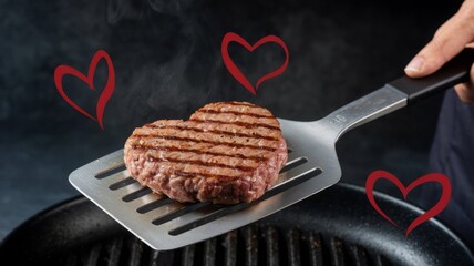 heart shaped burger patty