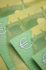 European currency, hundred euro banknotes
