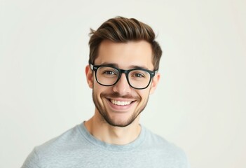 Fototapeta premium Portrait of a smiling male in glasses
