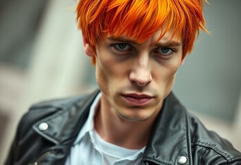 Male portrait with orange hair and a hint of sadness